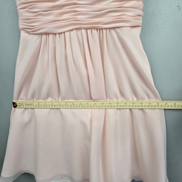 CHRISTINA WU Short Chiffon Dress Petal Pink‎ Womens Size 10 Blush Pastel Wedding - Picture 15 of 16